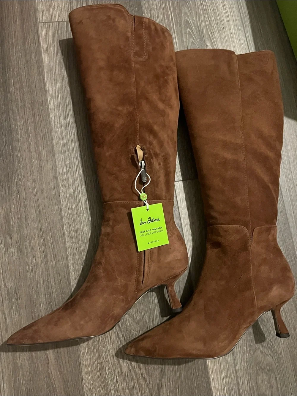 Sam Edelman Taylin toffe Suede Knee-High Pointed-Toe Boots